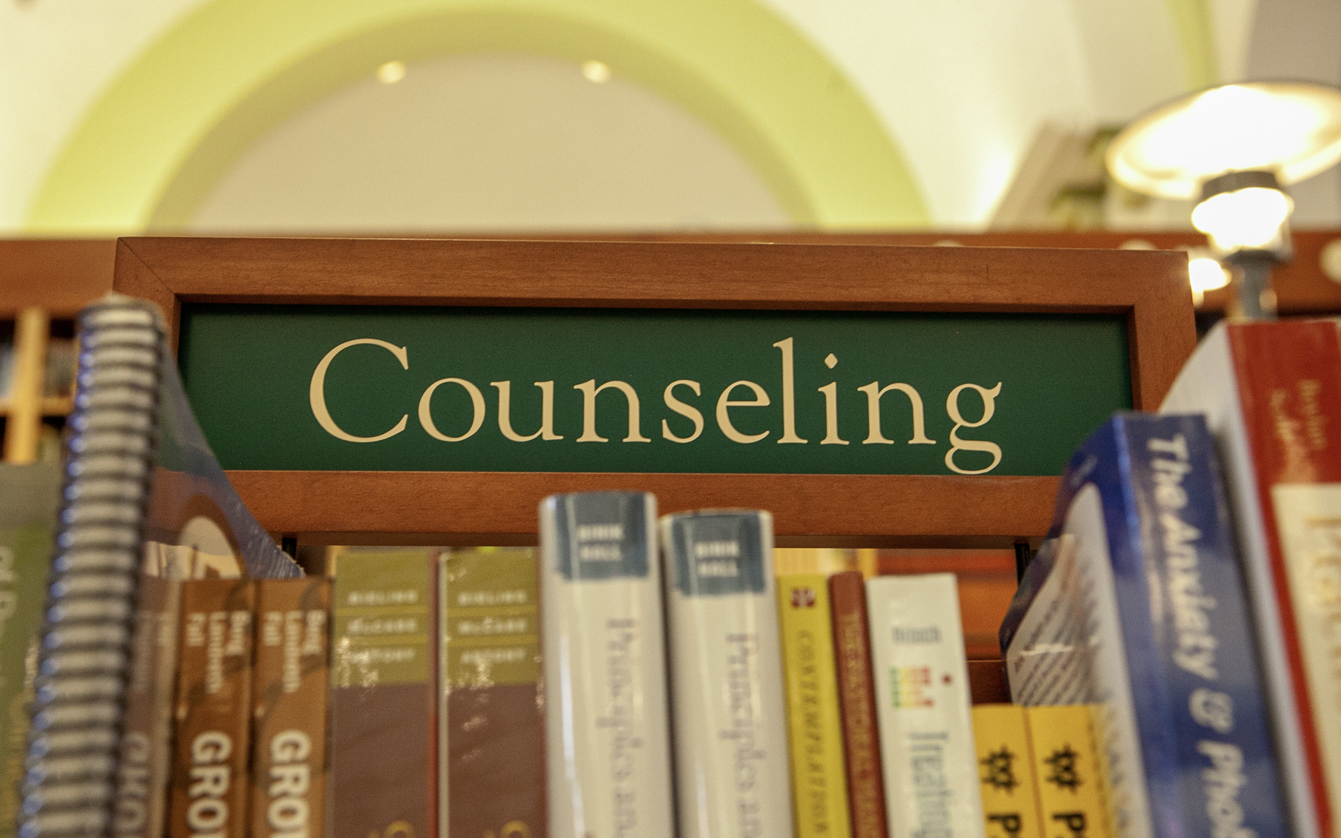 counseling books section in the DTS bookstore